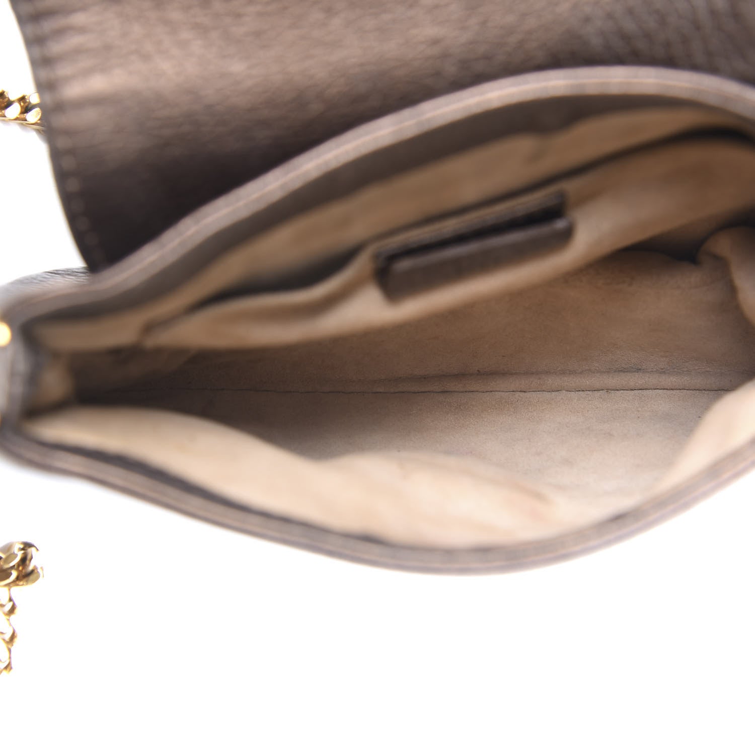 Gucci Metallic Pebbled Calfskin Small 1973 Chain Shoulder Bag Winter Leaf 4 of 8