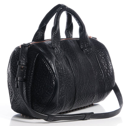 Alexander Wang Pebbled Lambskin Rocco Black with Rose Gold Hardware 3 of 7