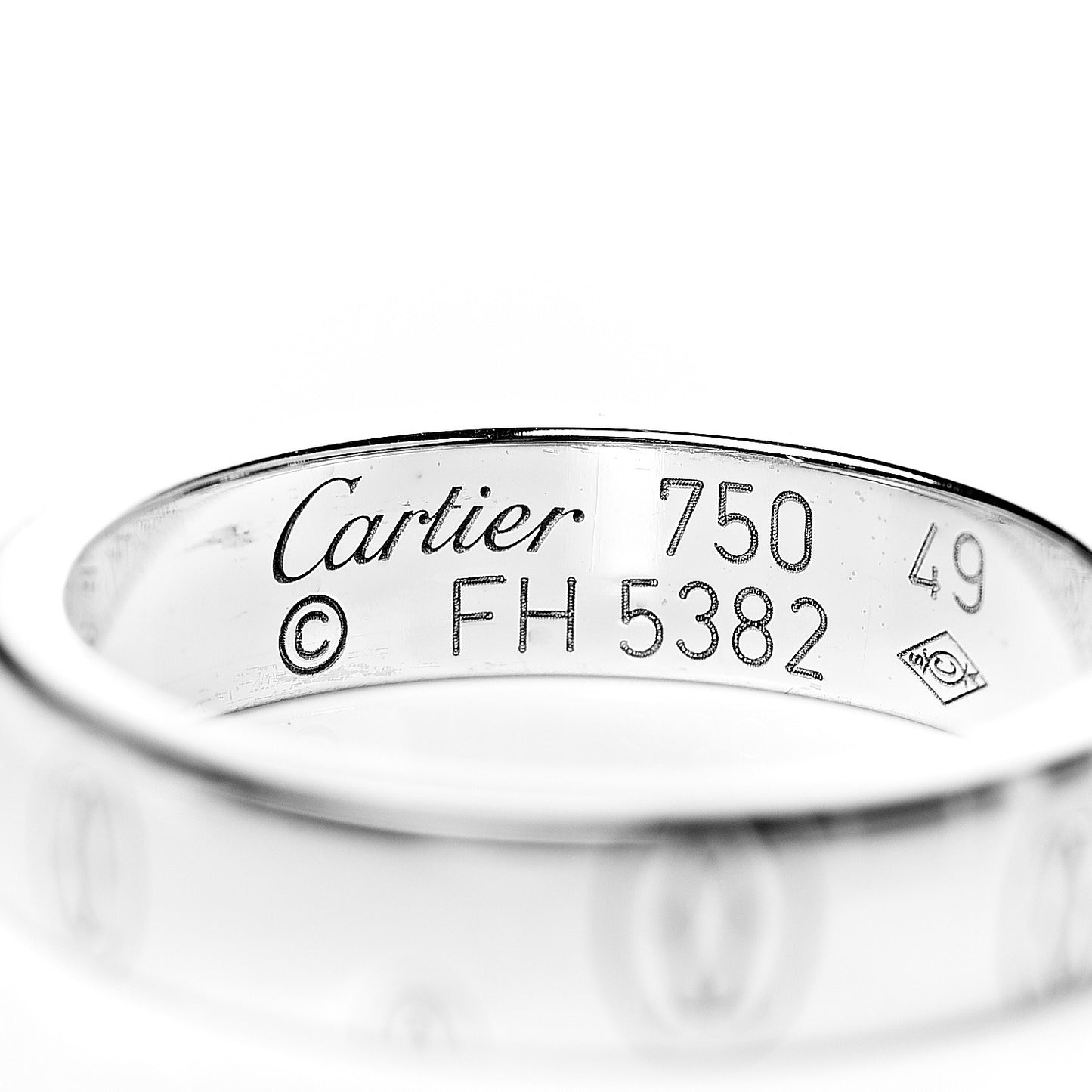 18K White Gold 4mm Happy Birthday Band Ring 49 4.75