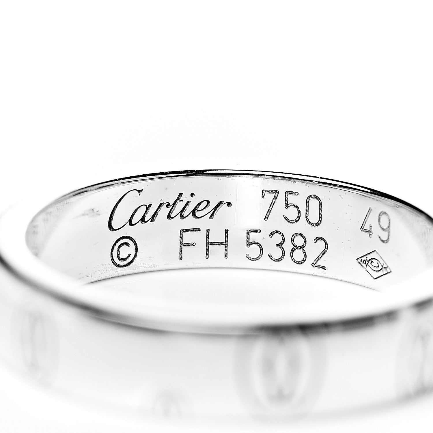 Cartier 18K White Gold 4mm Happy Birthday Band Ring 49 4.75 4 of 4