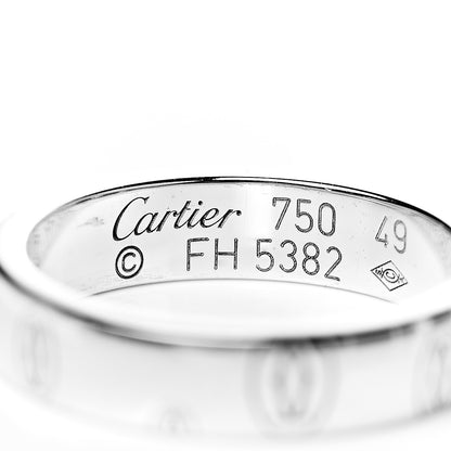 Cartier 18K White Gold 4mm Happy Birthday Band Ring 49 4.75 4 of 4