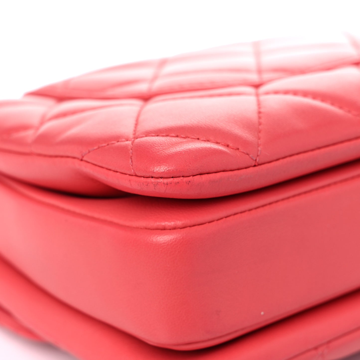 Lambskin Quilted Small Trendy CC Flap Dual Handle Bag Coral