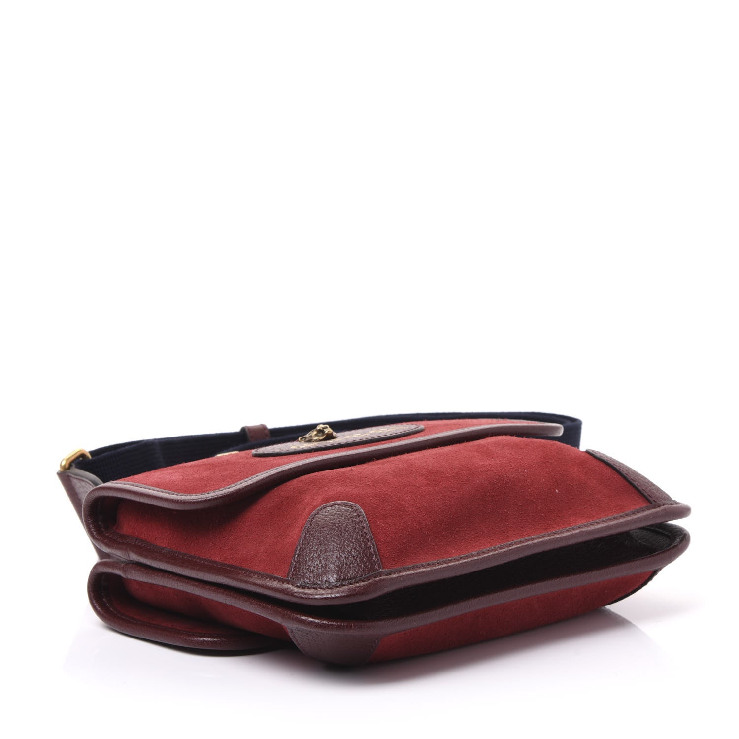 Gucci Suede Web Small Neo Vintage Double Flap Messenger Bag Romantic Cherry Chardonnay 3 of 7