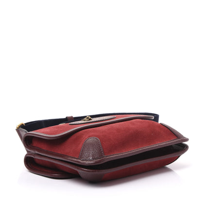 Gucci Suede Web Small Neo Vintage Double Flap Messenger Bag Romantic Cherry Chardonnay 3 of 7