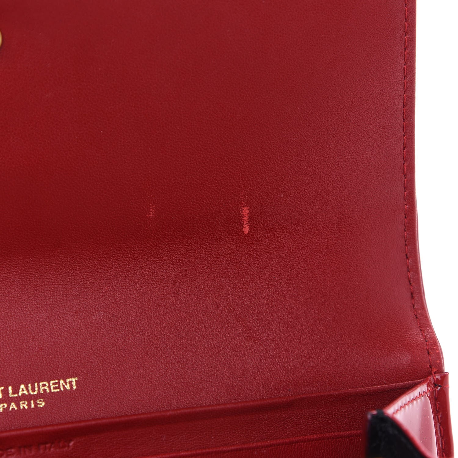 Saint Laurent Patent Calfskin Matelasse Monogram Large Vicky Continental Wallet Rouge Eros 7 of 8