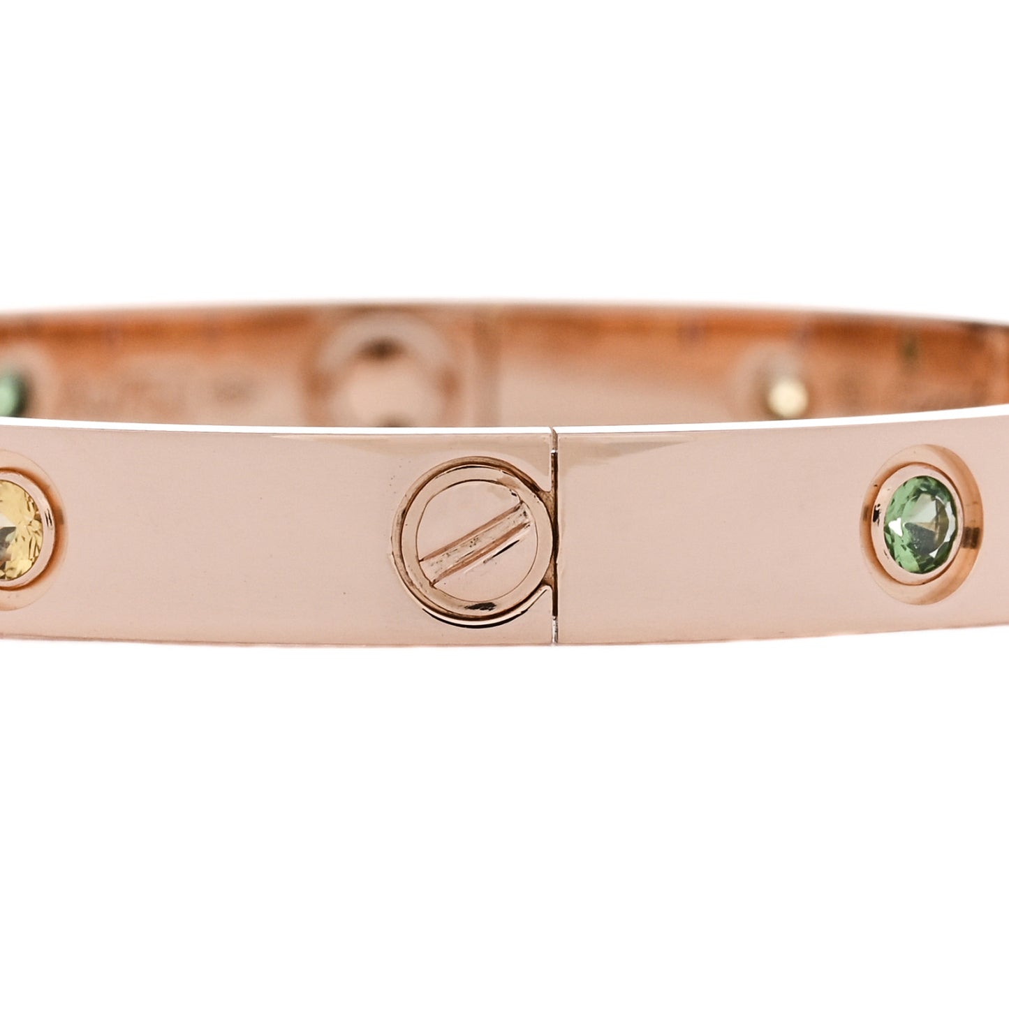 18K Pink Gold Sapphire Garnet Amethyst LOVE Bracelet 16