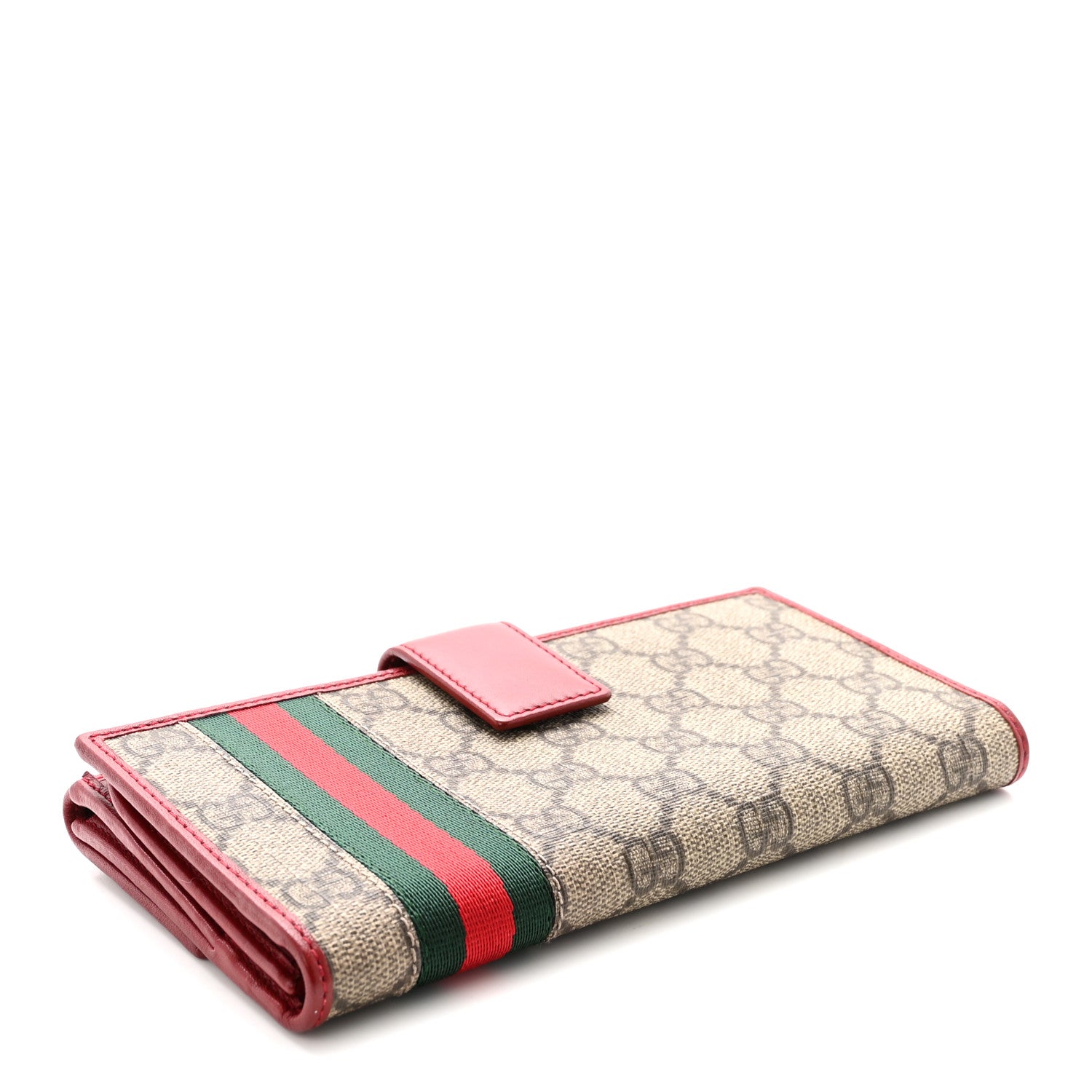 Gucci GG Supreme Monogram Web Continental Wallet Red 4 of 8