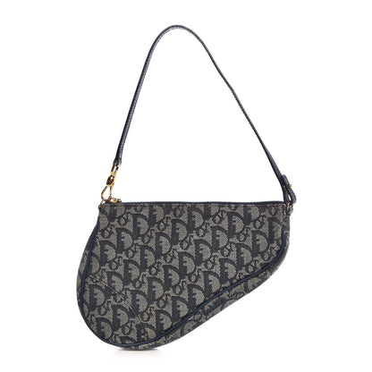 Christian Dior Monogram Mini Saddle Pochette Navy 1 of 7