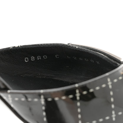 Chanel Patent Printed Mule Sandals 37.5 Black 8 of 10