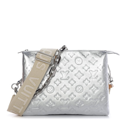 Louis Vuitton Metallic Lambskin Embossed Monogram Coussin PM Silver 1 of 10