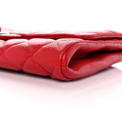 Chanel Caviar Quilted Clutch With Chain Flap Red 9 of 9