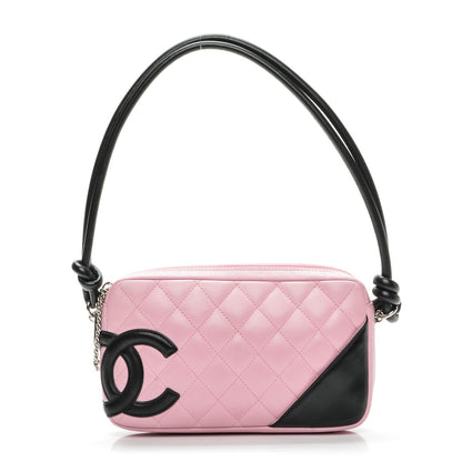 Chanel Calfskin Quilted Cambon Pochette Pink Black 1 of 8