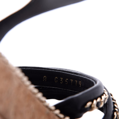 Chanel Lambskin Chain Cork Sandals 39 Black 9 of 9