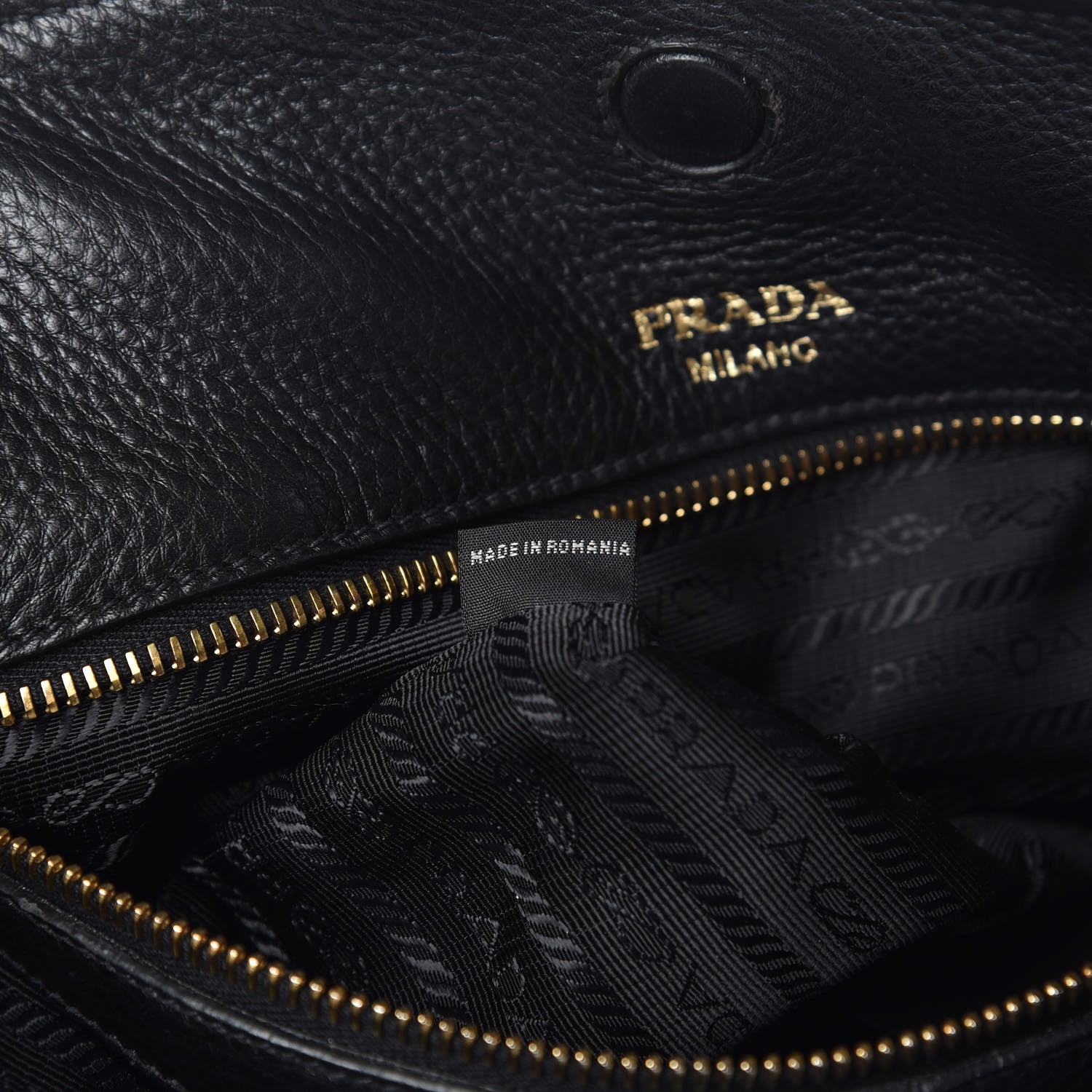 Prada Vitello Daino Pocket Shopping Tote Black 6 of 13