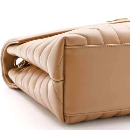 Saint Laurent Calfskin Y Quilted Monogram Medium Loulou Chain Satchel Dark Beige 7 of 8