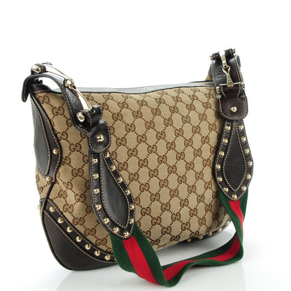 Gucci Monogram Pelham Studded Shoulder Bag Brown 3 of 7