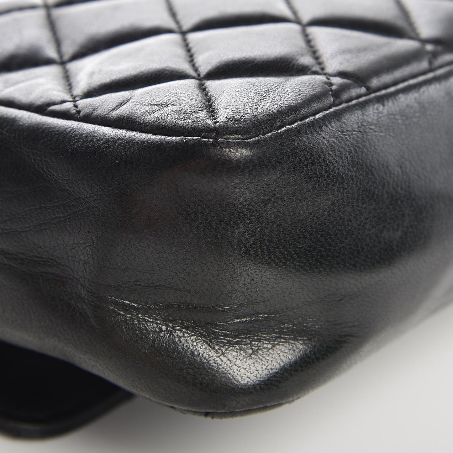 Lambskin Quilted Mini Rectangular Flap Black