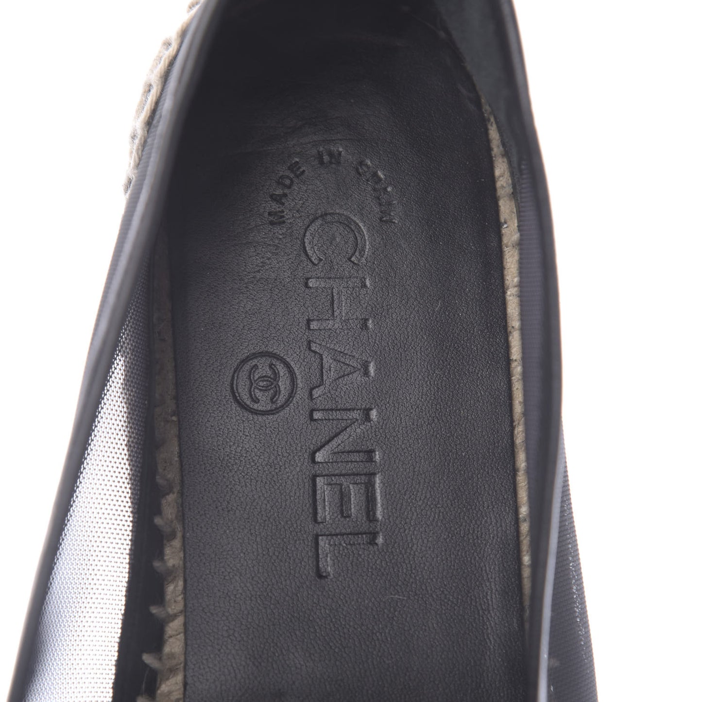 Mesh Grosgrain CC Espadrilles 40 Black
