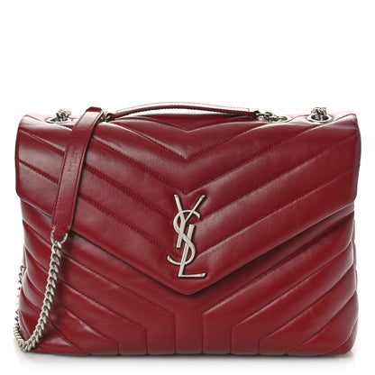 Saint Laurent Calfskin Y Quilted Monogram Medium Loulou Chain Satchel Palissandre 1 of 14