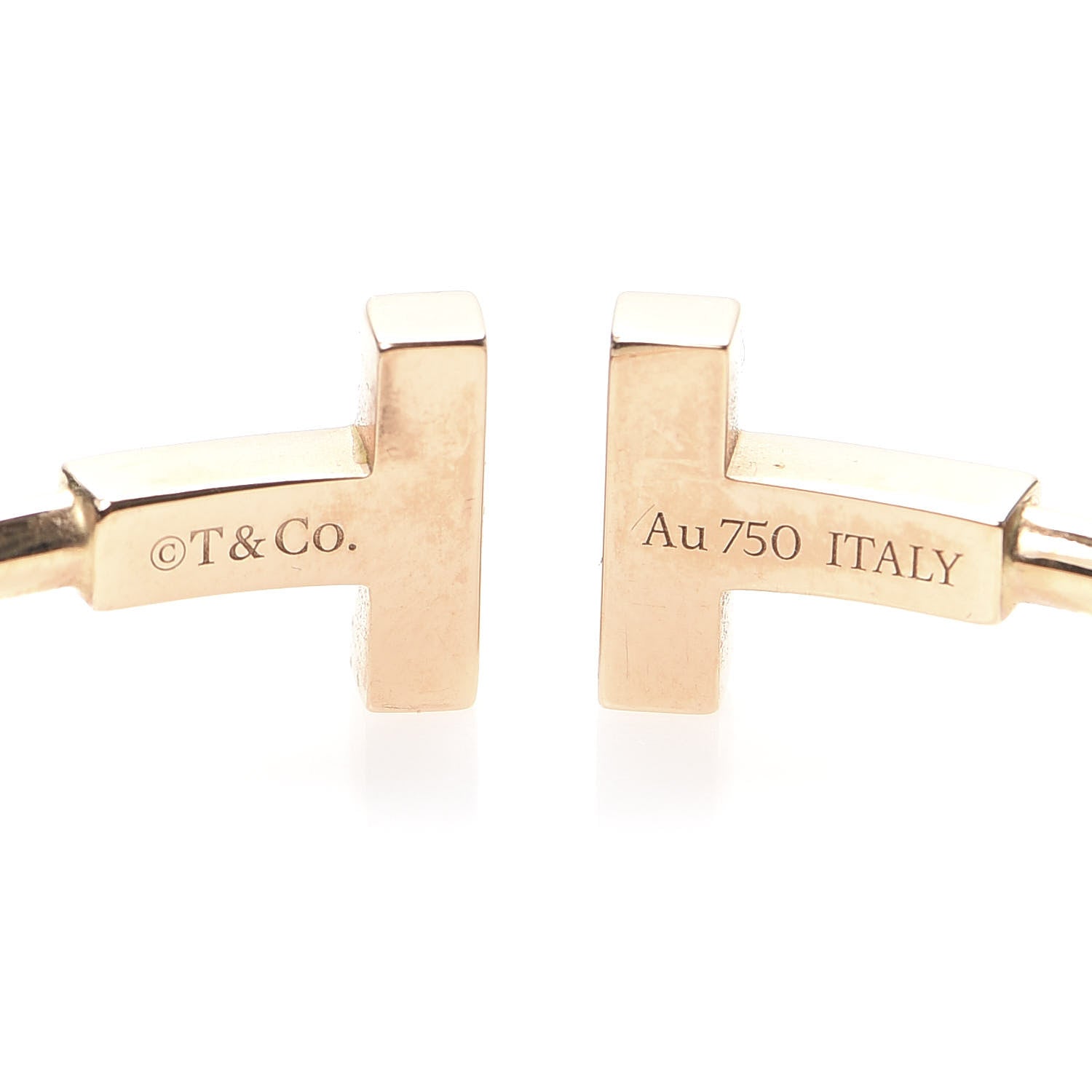 Tiffany 18K Rose Gold Diamond Mother of Pearl T Wire Bracelet 4 of 5