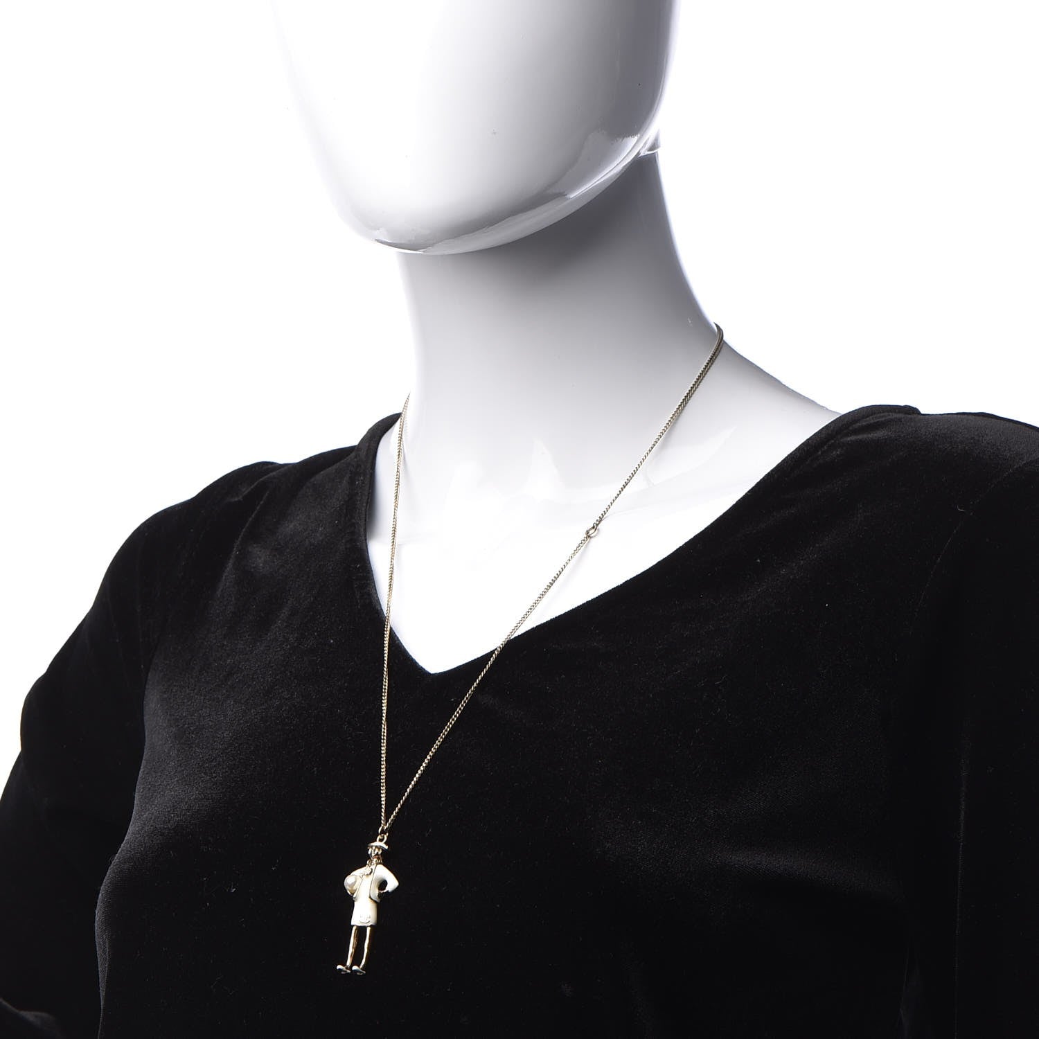 Chanel Enamel Pearl Coco CC Pendant Necklace Gold 2 of 7