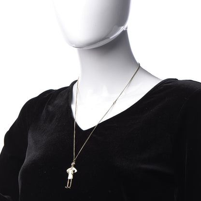 Chanel Enamel Pearl Coco CC Pendant Necklace Gold 2 of 7