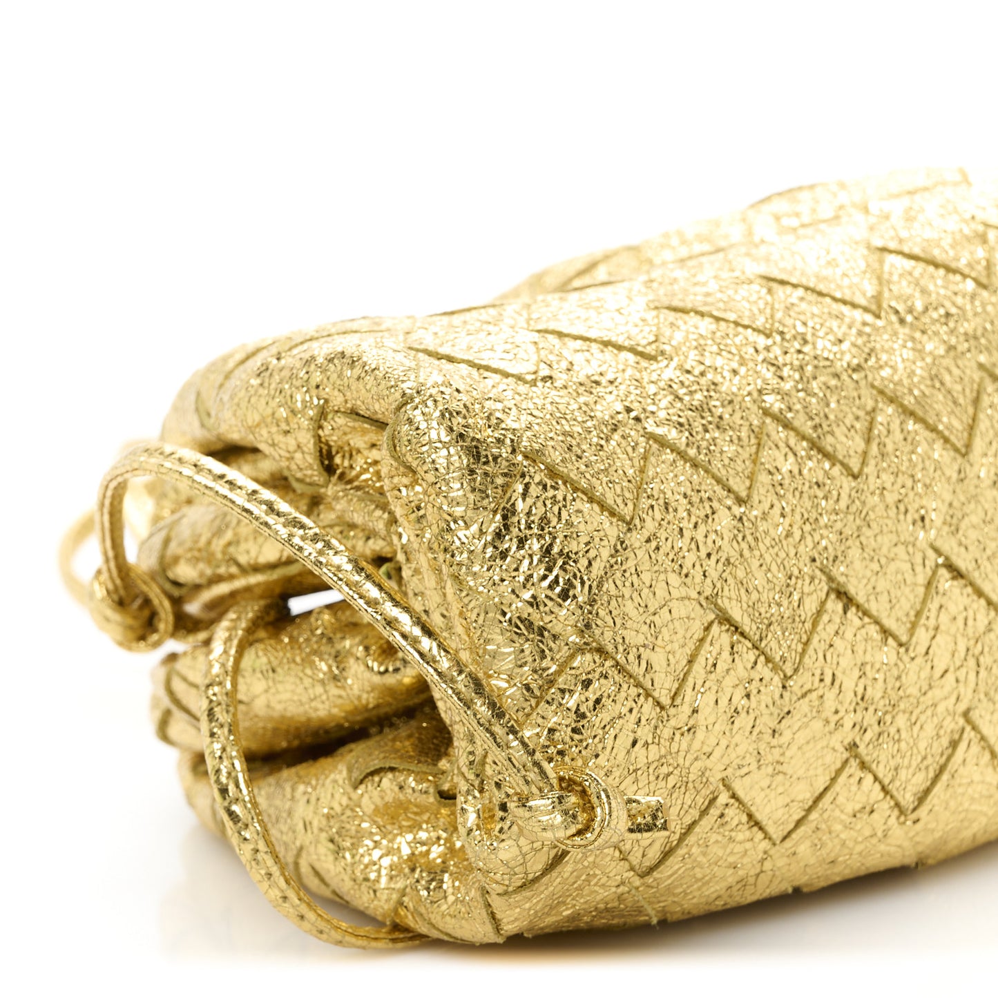 Metallic Nappa Intrecciato The Mini Pouch Oro