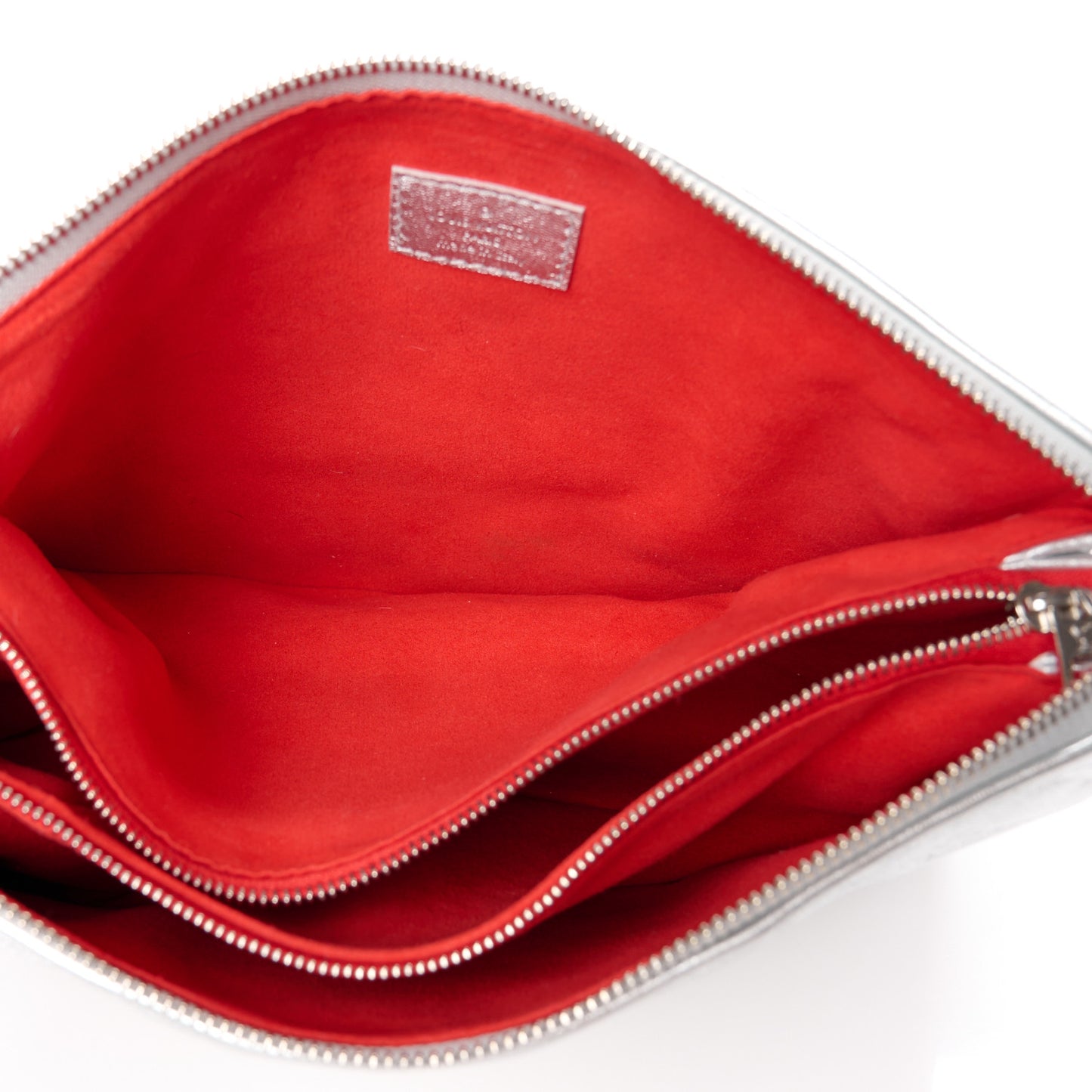 Metallic Lambskin Embossed Monogram Coussin BB Silver