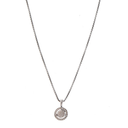 David Yurman Sterling Silver Diamond 8mm Petite Cerise Pendant Necklace 1 of 4