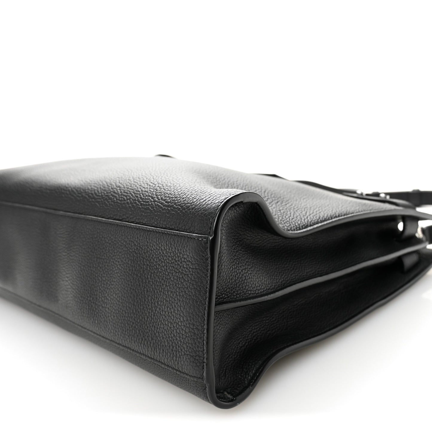 Grained Calfskin Large Thin Sac De Jour Black