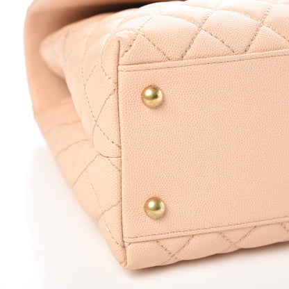 Chanel Caviar Quilted Medium Coco Handle Flap Light Beige 9 of 11