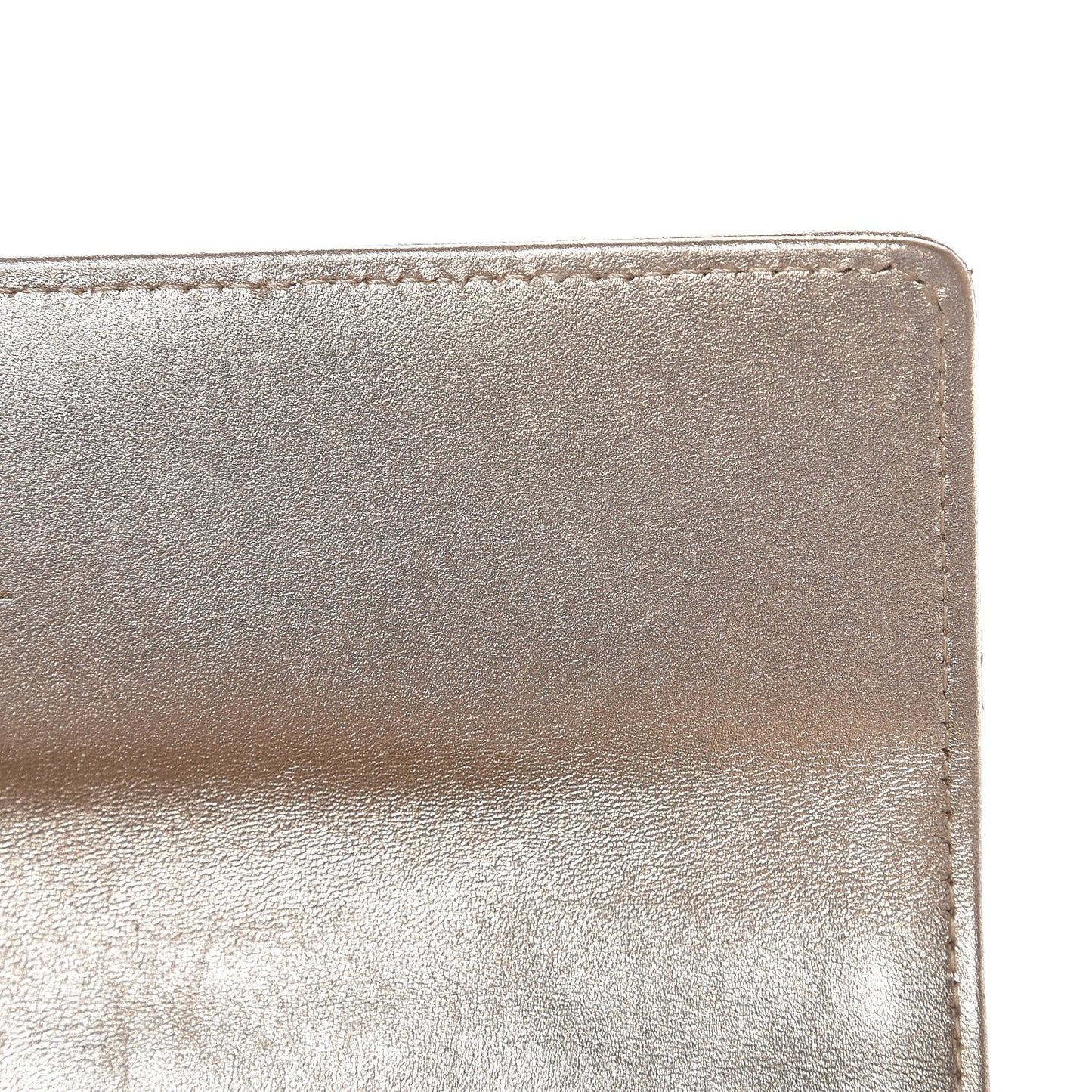 Metallic Quilted Flap Wallet Gold