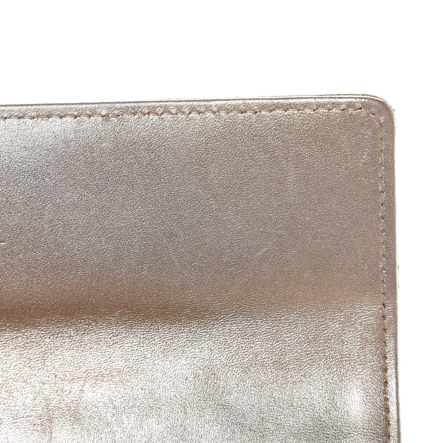 Chanel Metallic Quilted Flap Wallet Gold 9 of 13