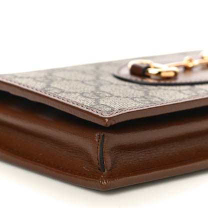 Gucci GG Supreme Monogram Azalea Calfskin Horsebit 1955 Wallet On Chain Beige Ebony Brown Sugar 8 of 10