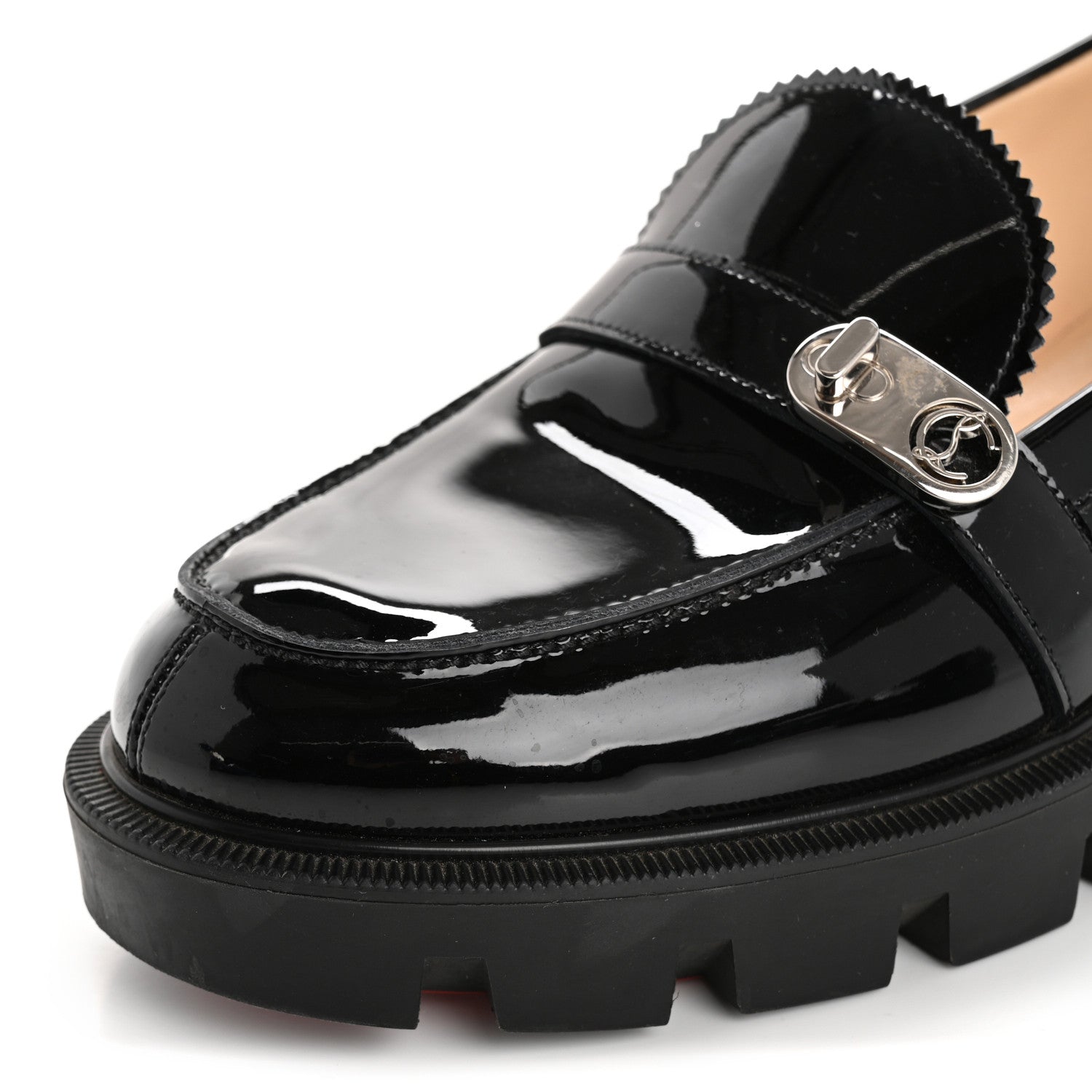 Christian Louboutin Patent Lock Woody Loafers 36.5 Black 10 of 14