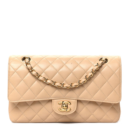 Chanel Caviar Quilted Medium Double Flap Beige 1 of 7