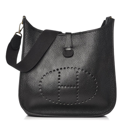 Hermes Taurillon Clemence Evelyne PM Black 1 of 10