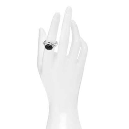 David Yurman Sterling Silver Onyx Hematite Renaissance Ring 54 7 2 of 5