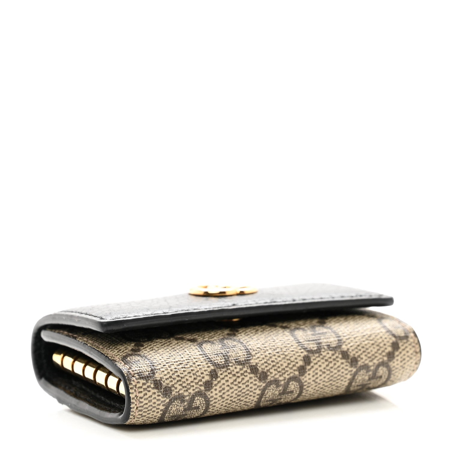Gucci Dollar Calfskin GG Supreme Monogram GG Marmont 6 Key Holder Case Black Beige Ebony 4 of 6