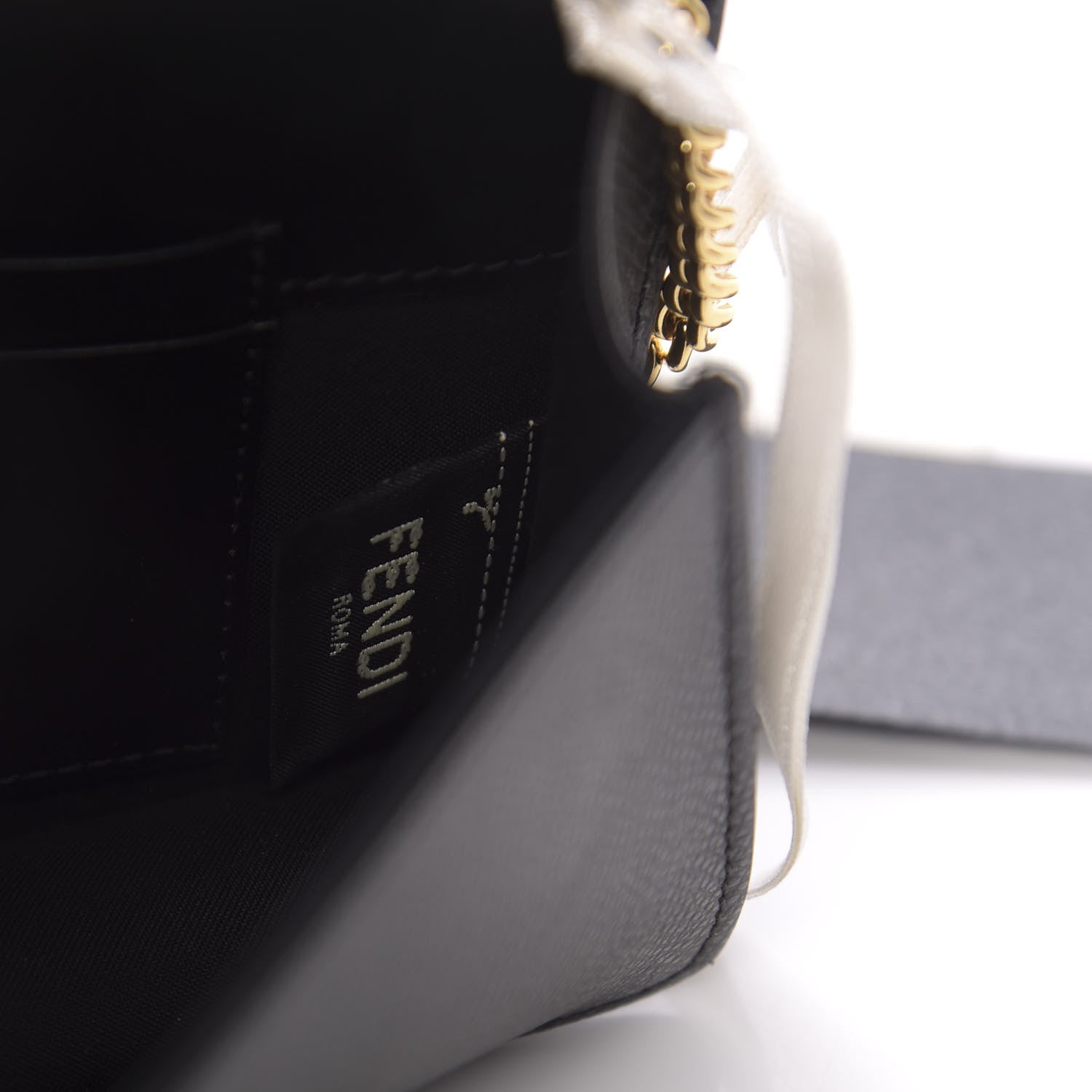 Fendi Vitello Cruise F is Fendi Bi-Color FF 1974 Embossed Envelope Belt Bag Maya Black 8 of 14