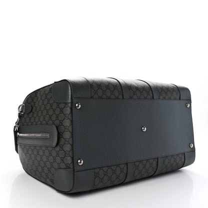 Gucci GG Supreme Monogram Textured Dollar Calfskin Large Savoy Duffle Bag Grey Black Graphite Grey 3 of 10