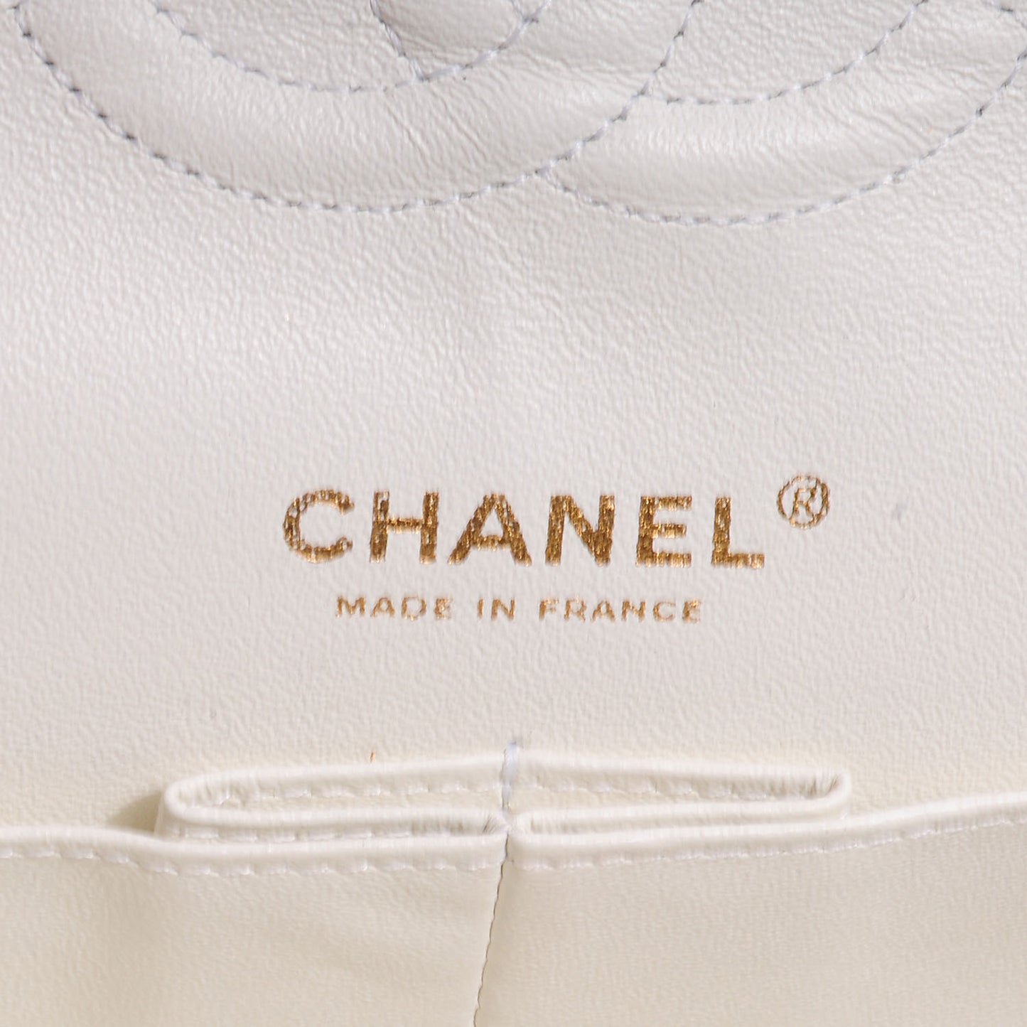 Caviar Quilted Medium Double Flap White