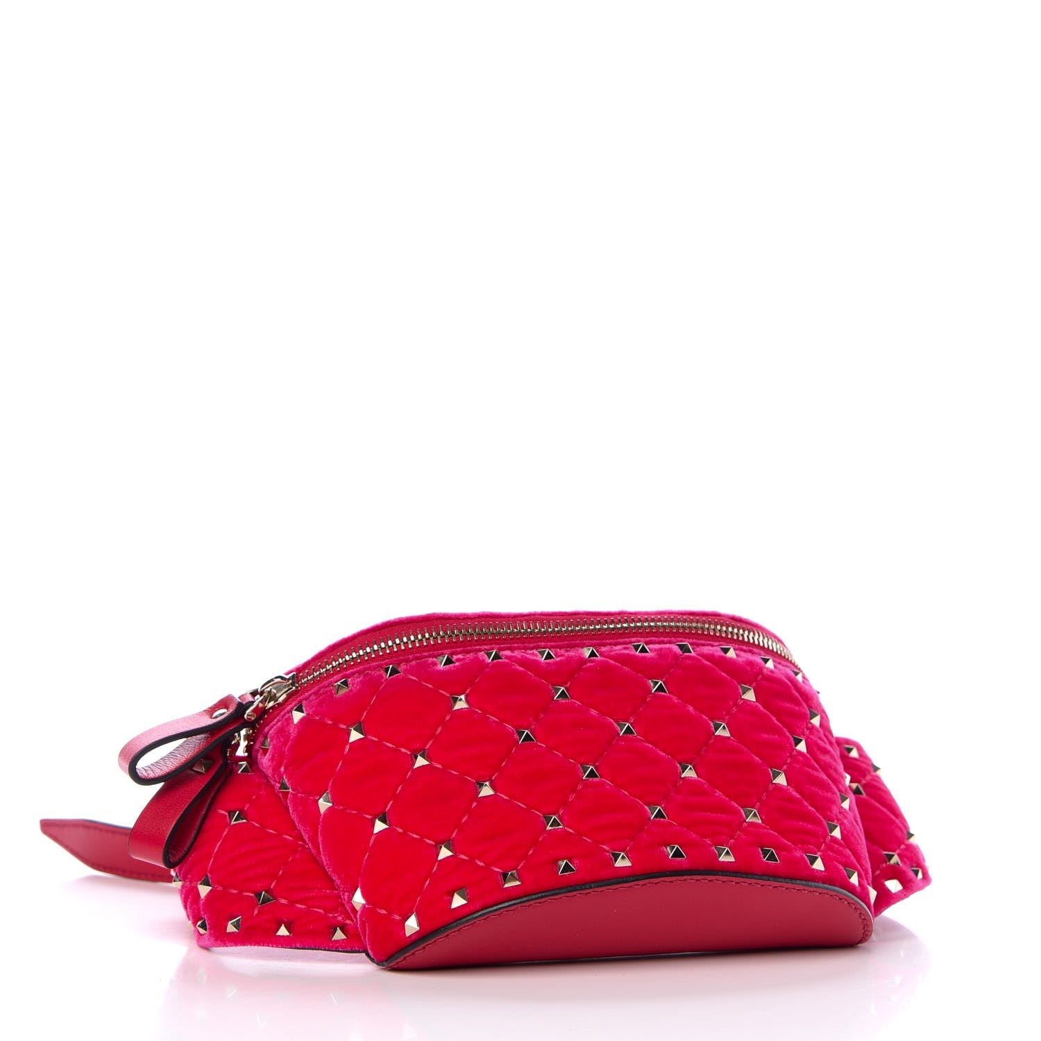 Valentino Garavani Velvet Rockstud Spike Belt Bag Disco Pink 4 of 6