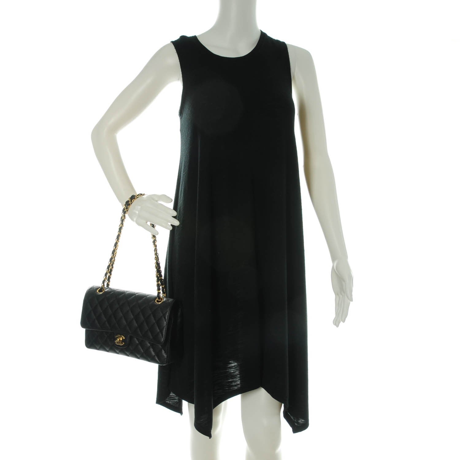 Chanel Caviar Quilted Medium Double Flap Black 2 of 8