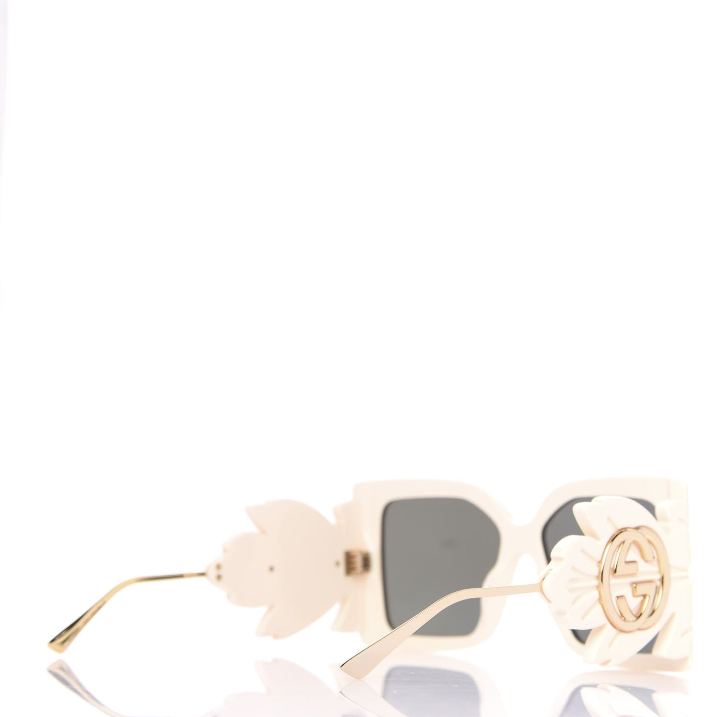 Acetate Square Frame Wing Sunglasses GG0535S Ivory