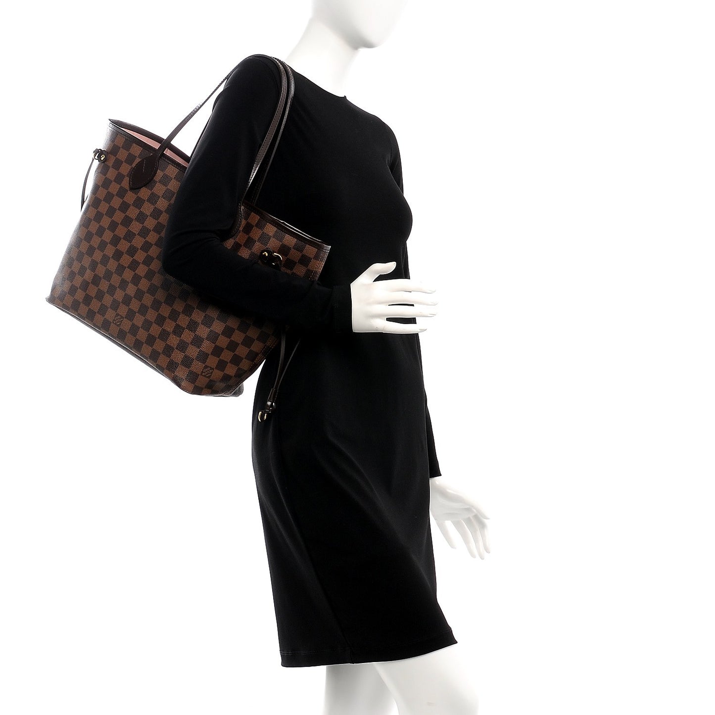 Damier Ebene Neo Neverfull MM Rose Ballerine