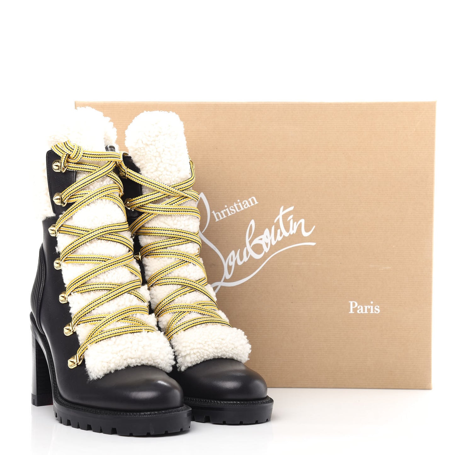 Calfskin Shearling Yetita 70 Hiker Booties 39.5 Black