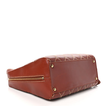 Chanel Calfskin Wild Stitch Vertical Top Handle Bag Brown 5 of 12