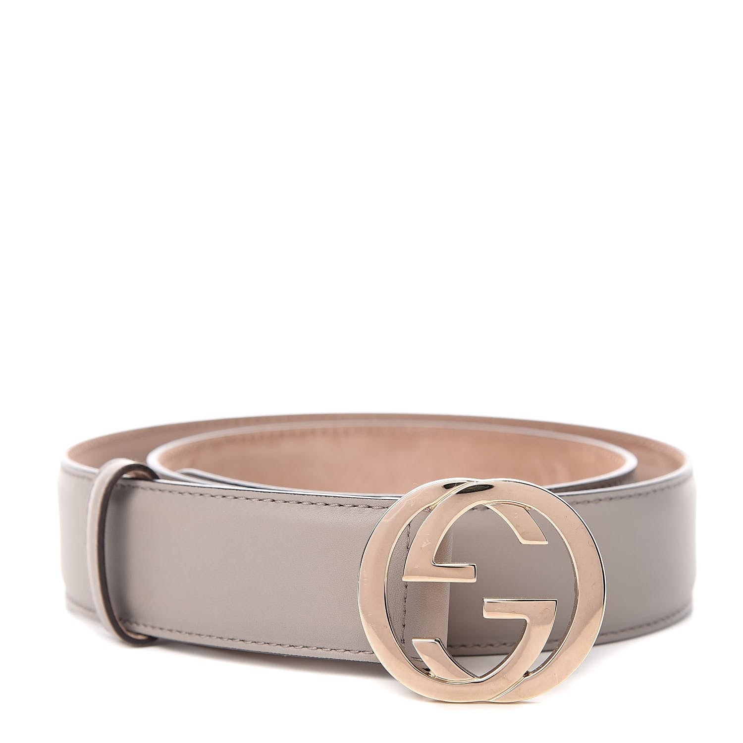 Gucci Moon Calfskin Interlocking G 37mm Belt 85 34 Storm Grey 1 of 6