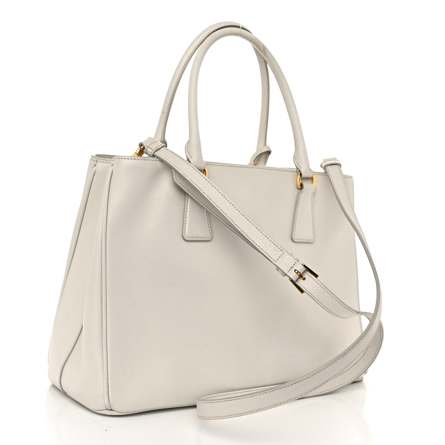 Saffiano Medium Galleria Double Zip Tote Talco